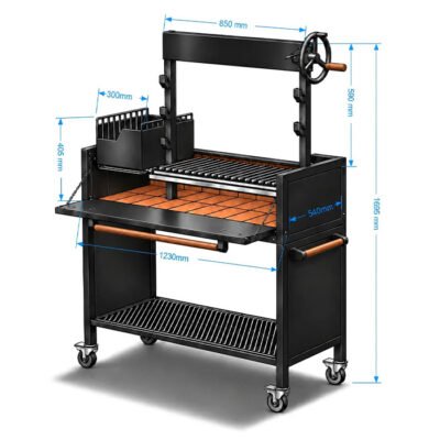 Santa Maria Grill Parrilla Stainless steel Argentine style Grill Heat-Proof Paint Finish for Parties